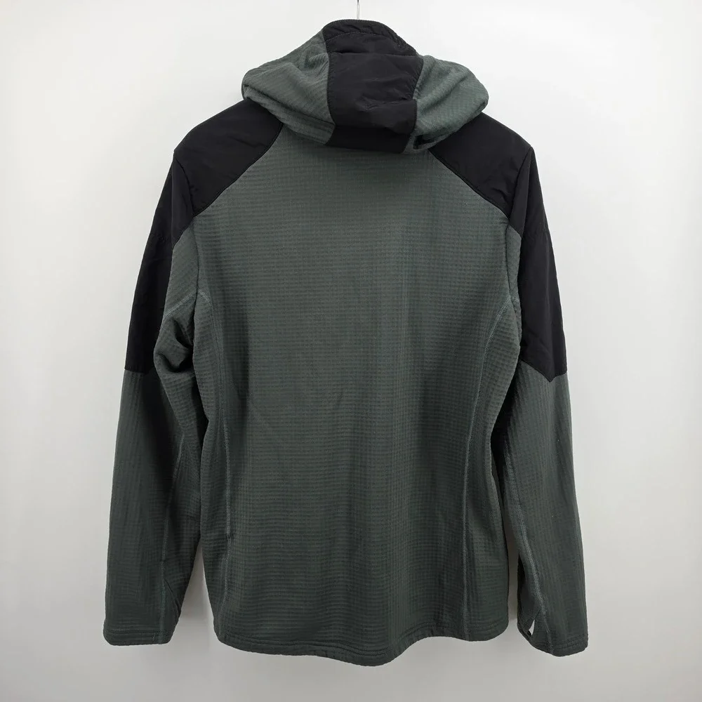 Triple Aught Design Hoodie Mens Large Gray Black Grid Fleece 1/4 Zip USA